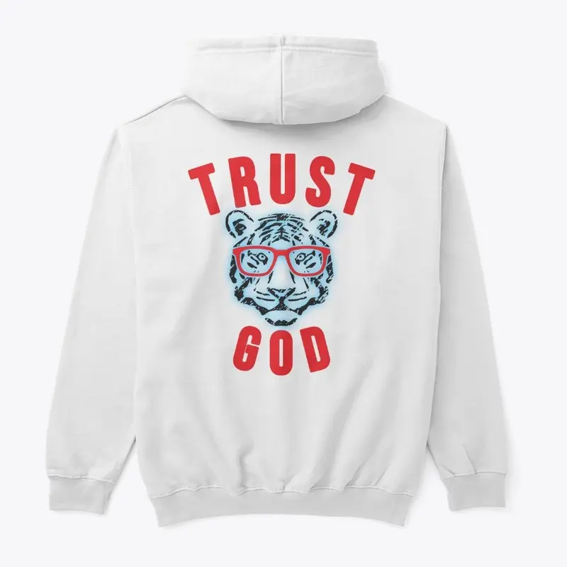 Trust GOD blue  and  red  tiger tee 