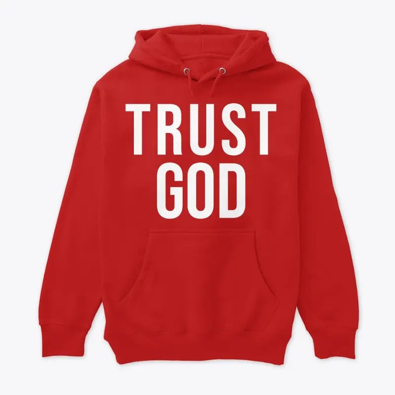 Trust  GOD White  red  hoodie 